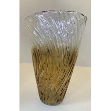 Vaso de Vidro Degradê Incolor e Âmbar